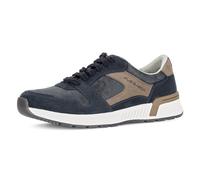 Sneaker PIUS GABOR, Herren, Gr. 9,5 (44), dunkelblau, beige, Lederimitat, Veloursleder, Basic, Schuhe Sneaker, Freizeitschuh, Komfortschuh, Schnürschuh mit Logoprägung, G-Weite (89065753-9,5) dunkelbl