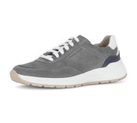 Sneaker PIUS GABOR, Herren, Gr. 9,5 (44), grau (grau kombiniert), Nappaleder, Veloursleder, Schuhe Sneaker, Freizeitschuh, Halbschuh, Schnürschuh mit Kontrastbesätzen, G-Weite (35994457-9,5) grau komb