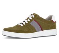 Sneaker PIUS GABOR, Herren, Gr. 9,5 (44), grün (oliv kombiniert), Veloursleder, Schuhe Sneaker, Freizeitschuh, Halbschuh, Schnürer mit Kontrastbesätze, Weite G (24245619-9,5) oliv kombiniert