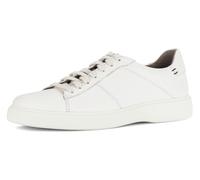 Sneaker PIUS GABOR, Herren, Gr. 9,5 (44), weiß (sanftes weiß), Glattleder, unifarben, Schuhe Sneaker, Freizeitschuh, Halbschuh, Schnürschuh, Ziernähte, G-Weite (50878649-9,5) sanftes weiß