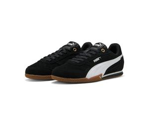 Sneaker PUMA "BELLA DONNA SD", Damen, Gr. 38, puma schwarz, puma weiß, Leder, unifarben, Schuhe Sneaker, mit Leder-Obermaterial, mit leicht profilierter Gummilaufsohle (35513727-38) puma schwarz, puma