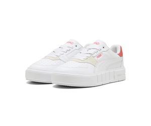 Sneaker PUMA "Cali Court Match Sneakers Damen", Damen, Gr. 37,5, weiß peach frost rot, Obermaterial: Kuhleder, Synthetik; Futter: Textil; Innensohle: Textil; Laufsohle: Gummi, Schuhe Sneaker (14971927
