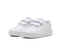 Sneaker PUMA "Carina 3.0 Sneakers Mädchen", Damen, Gr. 23, weiß gold, Obermaterial: Synthetik, Textil; Futter: Textil; Innensohle: Textil; Laufsohle: Gummi, Schuhe Sneaker (43267857-23) weiß gold