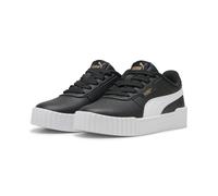 Sneaker PUMA "Carina 3.0 Sneakers Mädchen", Kinder, Gr. 34, schwarz-weiß (schwarz, weiß gold), Obermaterial: Textil, Synthetik; Futter: Textil; Innensohle: Textil; Laufsohle: Gummi, Schuhe (15313255-3