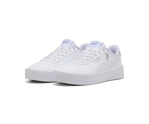 Sneaker PUMA "CARINA 30 CHARM JR", Mädchen, Gr. 38, puma weiß, puma silber, Synthetik, Schuhe Sneaker (74285259-38) puma weiß, puma silber