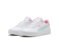 Sneaker PUMA "CARINA 30 JR", Mädchen, Gr. 37,5, puma weiß, sea glass, Leder, unifarben, Schuhe Sneaker, mit Schnürung, leicht profiliertes Laufsohlenprofil, für Jugendliche (92662467-37,5) puma weiß,
