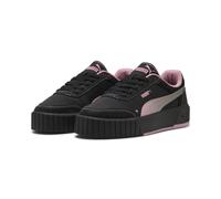 Sneaker PUMA "Carina Mia Satin Princess Sneakers Damen", Damen, Gr. 41, schwarz (schwarz poised pink), Obermaterial: Textil, Kuhleder, Synthetik; Futter: Textil; Innensohle: Textil; Laufsohle: Gummi, 
