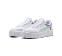 Sneaker PUMA "Carina Mia Sneakers Mädchen", Jungen, Gr. 37,5, weiß fresh water lavender pop blau lila, Obermaterial: Kuhleder, Textil, Synthetik. Futter: Textil. Innensohle: Textil. Laufsohle: Gummi,