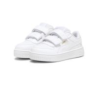 Sneaker PUMA "Carina Street Sneakers Mädchen", Kinder, Gr. 27, weiß gold, Obermaterial: Synthetik, Leder; Futter: Textil; Innensohle: Textil; Laufsohle: Gummi, Schuhe Sneaker (30394719-27) weiß gold