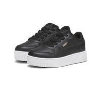 Sneaker PUMA "Carina Street Sneakers Mädchen", Kinder, Gr. 27,5, schwarz-weiß (schwarz rose gold weiß metallic), Obermaterial: Synthetik, Leder; Futter: Textil; Innensohle: Textil; Laufsohle: Gummi, S