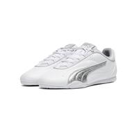 Sneaker PUMA "CATCH SOLEIL METALLIC WHISPER", Damen, Gr. 40, puma weiß, puma silber, Synthetik, unifarben, Schuhe Sneaker, mit Schnürung, leicht profiliertes Laufsohlenprofil (27242404-40) puma weiß,