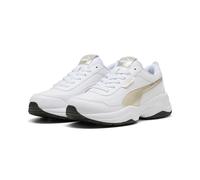 Sneaker PUMA "CILIA MODE METALLIC WHISPER", Damen, Gr. 40, puma weiß, puma gold, puma schwarz, Synthetik, Schuhe Sneaker, mit Schnürverschluss, Gummi-Laufsohle, Obermaterial aus Synthetik (75456606-40