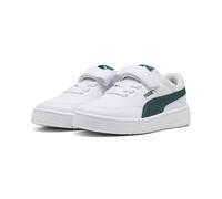 Sneaker PUMA "Court Classic Clean Sneakers Kinder", Kinder, Gr. 33, weiß (weiß grün terrain), Obermaterial: Textil, Synthetik; Futter: Textil; Innensohle: Textil; Laufsohle: Gummi, Schuhe Sneaker (271