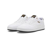 Sneaker PUMA "COURT CLASSIC", Damen, Gr. 38,5, schwarz-weiß (puma weiß, puma schwarz, puma gold), Synthetik, Schuhe Sneaker, für sportliche Einsätze, mit Gummi-Laufsohle, mit Schnürverschluss (7134465