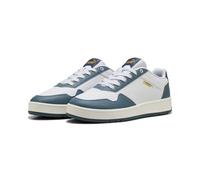 Sneaker PUMA "COURT CLASSIC", Damen, Gr. 44,5, blau (puma weiß, evening blau), Synthetik, Schuhe Sneaker, für sportliche Einsätze, mit Gummi-Laufsohle, mit Schnürverschluss (17548612-44,5) puma weiß, 