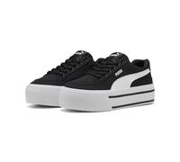 Sneaker PUMA "Court Classic Vulc Platform Sneakers Damen", Damen, Gr. 36, schwarz, weiß, Obermaterial: Textil, Synthetik; Futter: Textil; Innensohle: Textil; Laufsohle: Gummi, Schuhe Sneaker (94123668