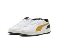 Sneaker PUMA "Court Classico Sneakers Erwachsene", Damen, Gr. 46, weiß archive gold schwarz gelb, Obermaterial: Synthetik, Textil; Futter: Textil; Innensohle: Textil; Laufsohle: Gummi, Schuhe Sneaker