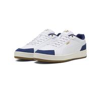 Sneaker PUMA "Court Classico Sport Sneakers Erwachsene", Damen, Gr. 47, weiß blau jewel, Obermaterial: Synthetik, Kuhleder, Textil, Leder; Futter: Textil; Innensohle: Textil; Laufsohle: Gummi, Schuhe