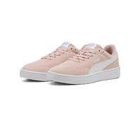 Sneaker PUMA "Court Lally Suede Sneakers Damen", Gr. 38.5, rosa (rose quartz weiß pink), Obermaterial: Textil, Kuhleder, Synthetik; Futter: Textil; Innensohle: Textil; Laufsohle: Gummi, Schuhe (445813