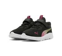 Sneaker PUMA "FLEXFOCUS MODERN BLAZE FADE AC PS", Mädchen, Gr. 31, puma schwarz, pink opal, puma weiß, Textil, Schuhe Sneaker (75418155-31) puma schwarz, pink opal, puma weiß