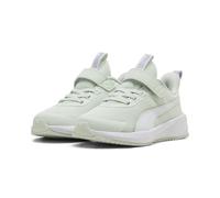 Sneaker PUMA "Flyer 4 Laufschuhe Kinder", Mädchen, Gr. 27,5, sage glow weiß grün, Obermaterial: Textil, Synthetik. Futter: Textil. Innensohle: Textil. Laufsohle: Synthetik, Gummi, Schuhe Sneaker (4889