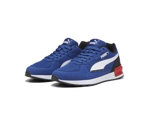 Sneaker PUMA "Graviton Sneakers Jugendliche", Damen, Gr. 38,5, blau (clyde royal weiß schwarz blau), Obermaterial: Textil, Synthetik. Futter: Textil. Innensohle: Textil. Laufsohle: Gummi, Schuhe Sneak