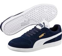 Sneaker PUMA "ICRA TRAINER SD", Damen, Gr. 45, blau (peacoat, puma weiß), Leder, Schuhe Sneaker, aus Leder, atmungsaktiv, mit SOFTFOAM+ Dämpfung (76127950-45) peacoat, puma weiß