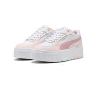 Sneaker PUMA "KARMEN II IDOL", Damen, Gr. 42, weiß (puma weiß, poised pink, jasmine flower), Leder, Schuhe Sneaker, für sportliche Anlässe, mit SoftFoam+ Einlegesohle, aus Leder (66635943-42) puma wei