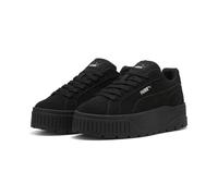 Sneaker PUMA "Karmen II Sneakers Damen", Damen, Gr. 35,5, schwarz silber metallic, Obermaterial: Kuhleder, Textil. Futter: Textil. Innensohle: Textil. Laufsohle: Gummi, Schuhe Sneaker (35346533-35,5)