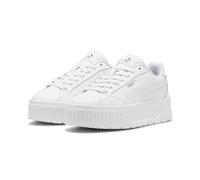 Sneaker PUMA "Karmen II Sneakers Mädchen", Jungen, Gr. 36, weiß (weiß silber metallic), Obermaterial: Textil, Synthetik, Kuhleder. Futter: Textil. Innensohle: Textil. Laufsohle: Gummi, Schuhe Sneaker