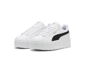Sneaker PUMA "Karmen II Sneakers Mädchen", Jungen, Gr. 37, schwarz-weiß (weiß schwarz silber metallic), Obermaterial: Textil, Synthetik, Kuhleder. Futter: Textil. Innensohle: Textil. Laufsohle: Gummi,