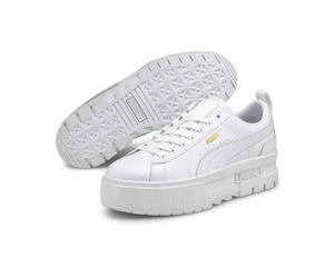 Sneaker PUMA "Mayze Classic Sneakers Damen", Damen, Gr. 35,5, weiß, Obermaterial: Synthetik, Textil, Kuhleder. Futter: Synthetik, Textil. Innensohle: Textil. Laufsohle: TR (Thermoplastischer Gummi), S