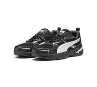 Sneaker PUMA "Milenio Tech 2000 Sneakers Erwachsene", Herren, Gr. 42.5, schwarz-weiß (schwarz, weiß silber metallic), Obermaterial: Synthetik, Textil; Futter: Textil; Innensohle: Textil; Laufsohle: Gu