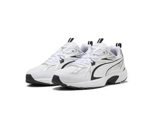 Sneaker PUMA "Milenio Tech Sneakers Erwachsene", Damen, Gr. 40, schwarz-weiß (weiß schwarz silber metallic), Obermaterial: Textil, Synthetik. Futter: Textil. Innensohle: Textil. Laufsohle: Gummi, Schu