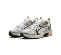 Sneaker PUMA "Milenio Tech Sneakers Erwachsene", Damen, Gr. 41, silber (warm weiß silber metallic), Obermaterial: Textil, Synthetik. Futter: Textil. Innensohle: Textil. Laufsohle: Gummi, Schuhe Sneake