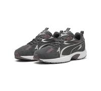Sneaker PUMA "Milenio Tech Sneakers Erwachsene", Damen, Gr. 47, silber (dusky gray silber raisin metallic lila), Obermaterial: Textil, Kuhleder, Synthetik; Futter: Textil; Innensohle: Textil; Laufsohl