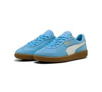 Sneaker PUMA "PALERMO", Damen, Gr. 42,5, blau (team light blau, puma weiß), Leder, mehrfarbig, Schuhe Sneaker (78757227-42,5) team light blau, puma weiß