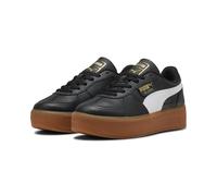Sneaker PUMA "Palermo Elevata Leather Sneakers Damen", Damen, Gr. 37, schwarz gum beige, Obermaterial: Synthetik, Kuhleder; Futter: Textil; Innensohle: Textil; Laufsohle: TR (Thermoplastischer Gummi),