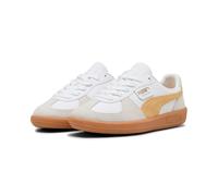 Sneaker PUMA "PALERMO LTH", Damen, Gr. 45, puma weiß, almost apricot, Leder, mehrfarbig, Schuhe Sneaker, für sportliche Looks, aus Leder, mit Overlays aus Wildleder (50065926-45) puma weiß, almost apr