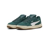 Sneaker PUMA "Park Lifestyle II Sneakers Erwachsene", Herren, Gr. 38,5, dunkelgrün weiß, Obermaterial: Kuhleder, Textil, Synthetik. Futter: Textil. Innensohle: Textil. Laufsohle: Gummi, Schuhe Sneaker