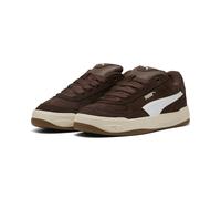 Sneaker PUMA "Park Lifestyle II Sneakers Erwachsene", Herren, Gr. 46, chestnut braun weiß, Obermaterial: Kuhleder, Textil, Synthetik. Futter: Textil. Innensohle: Textil. Laufsohle: Gummi, Schuhe Sneak