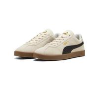 Sneaker PUMA "PUMA Club II Sneakers Erwachsene", Damen, Gr. 42.5, weiß (alpine snow schwarz gold weiß), Obermaterial: Textil, Synthetik, Kuhleder, Leder. Futter: Textil. Innensohle: Textil. Laufsohle: