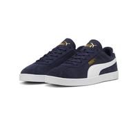 Sneaker PUMA "PUMA Club II Sneakers Erwachsene", Damen, Gr. 45, blau (navy weiß gold blau), Obermaterial: Textil, Synthetik, Kuhleder, Leder; Futter: Textil; Innensohle: Textil; Laufsohle: Gummi, Schu