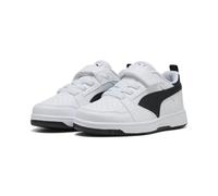PUMA Unisex Kinder Rebound V6 Lo Ac+ Ps Sneaker, Puma White Puma Black Puma Black, 33 EU