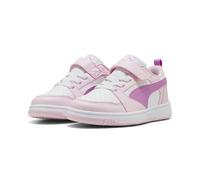 Sneaker PUMA "PUMA Rebound V6 Lo Sneakers Kinder", Kinder, Gr. 34, pearl pink mauve pop weiß, Obermaterial: Synthetik, Textil; Futter: Textil; Innensohle: Textil; Laufsohle: Gummi, Schuhe Sneaker (507