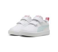 Sneaker PUMA "PUMA Rickie Sneakers Kinder", Kinder, Gr. 24, weiß (weiß sea glass pinkscape blau pink), Obermaterial: Textil, Synthetik, Leder; Futter: Textil; Innensohle: Textil; Laufsohle: TR (Thermo