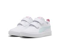 Sneaker PUMA "PUMA Rickie V Sneakers Kinder", Kinder, Gr. 27,5, weiß sea glass pinkscape blau pink, Obermaterial: Synthetik, Textil, Leder; Futter: Textil; Innensohle: Textil; Laufsohle: TR (Thermopla