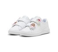 Sneaker PUMA "PUMA Smash 3.0 Badges Sneakers Mädchen", Mädchen, Gr. 35, weiß (weiß grün illusion), Obermaterial: Textil, Synthetik; Futter: Textil; Innensohle: Textil; Laufsohle: Gummi, Schuhe Sneaker