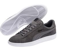 Sneaker PUMA "Puma Smash v2", Damen, Gr. 38, grau, Leder, glänzend, Schuhe Sneaker, für vielseitige Aktivitäten, atmungsaktiv, mit Schnürung (72671568-38) grau