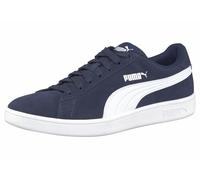 Sneaker PUMA "Puma Smash v2", Damen, Gr. 40, schwarz-weiß (peacoat, puma, weiß), Leder, Schuhe Sneaker, für vielseitige Aktivitäten, atmungsaktiv, mit Schnürung (703557-40) peacoat, puma, weiß